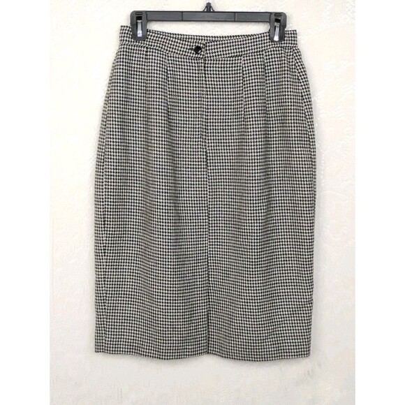 Vintage Houndstooth Skirt Suit KTF by Kristinn Steinarr Size 8 - Picture 15 of 16